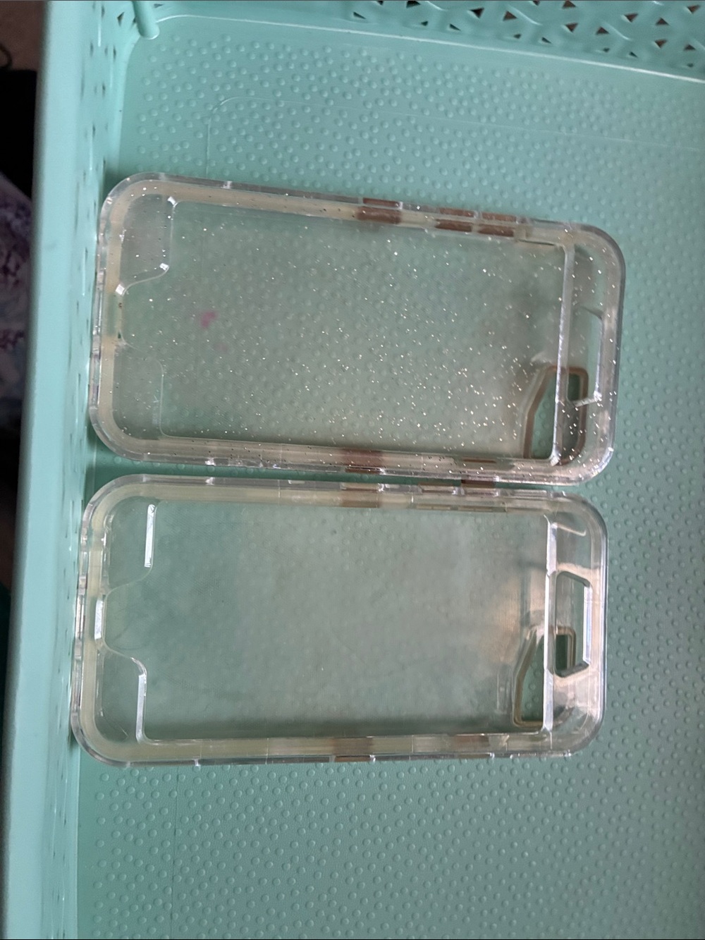 3/$10 2pc IPhone SE 7 8 Glitter Phone Case Clear Used